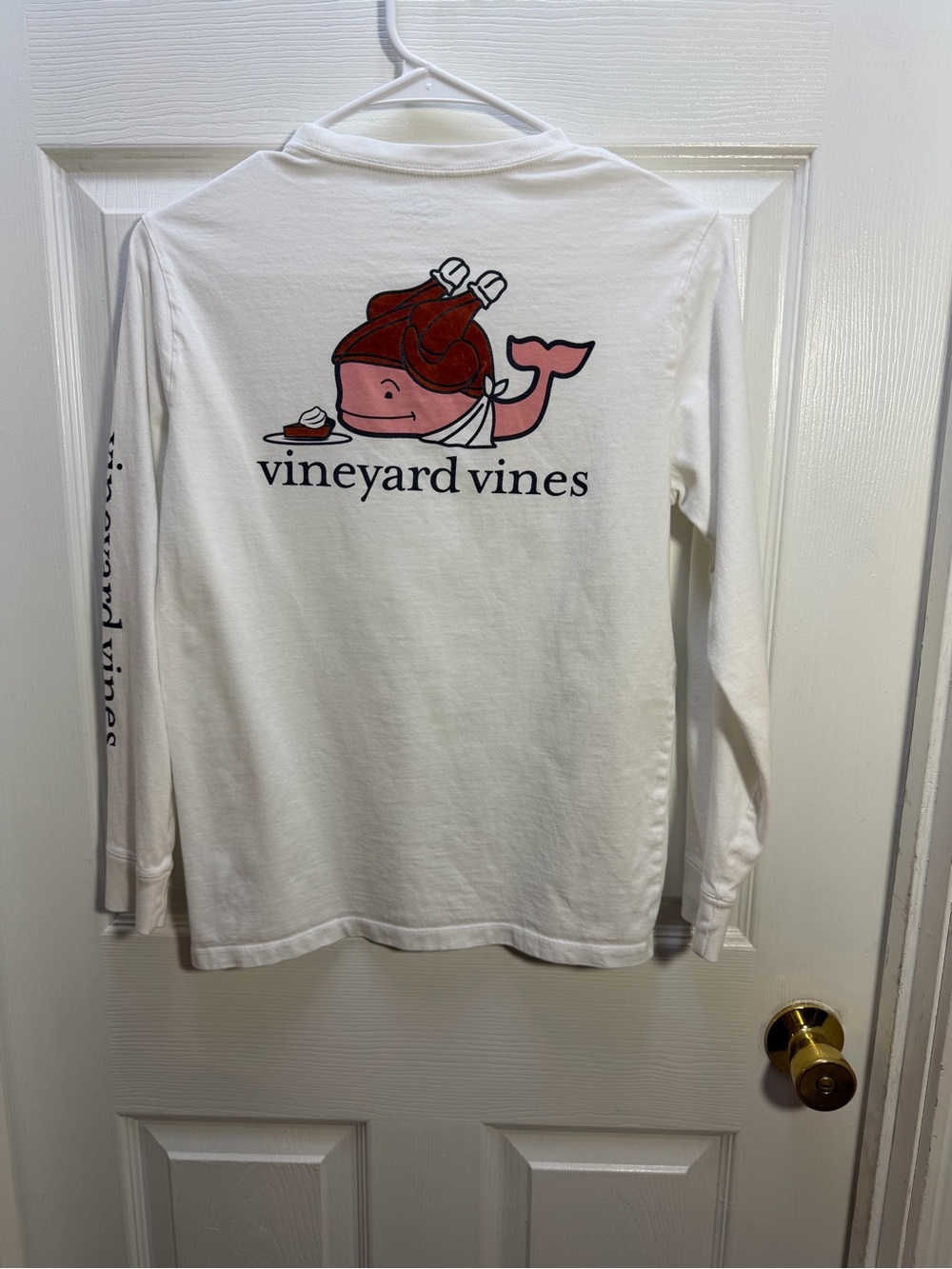 Vineyard Vines White Thanksgiving Long Sleeve Tee
